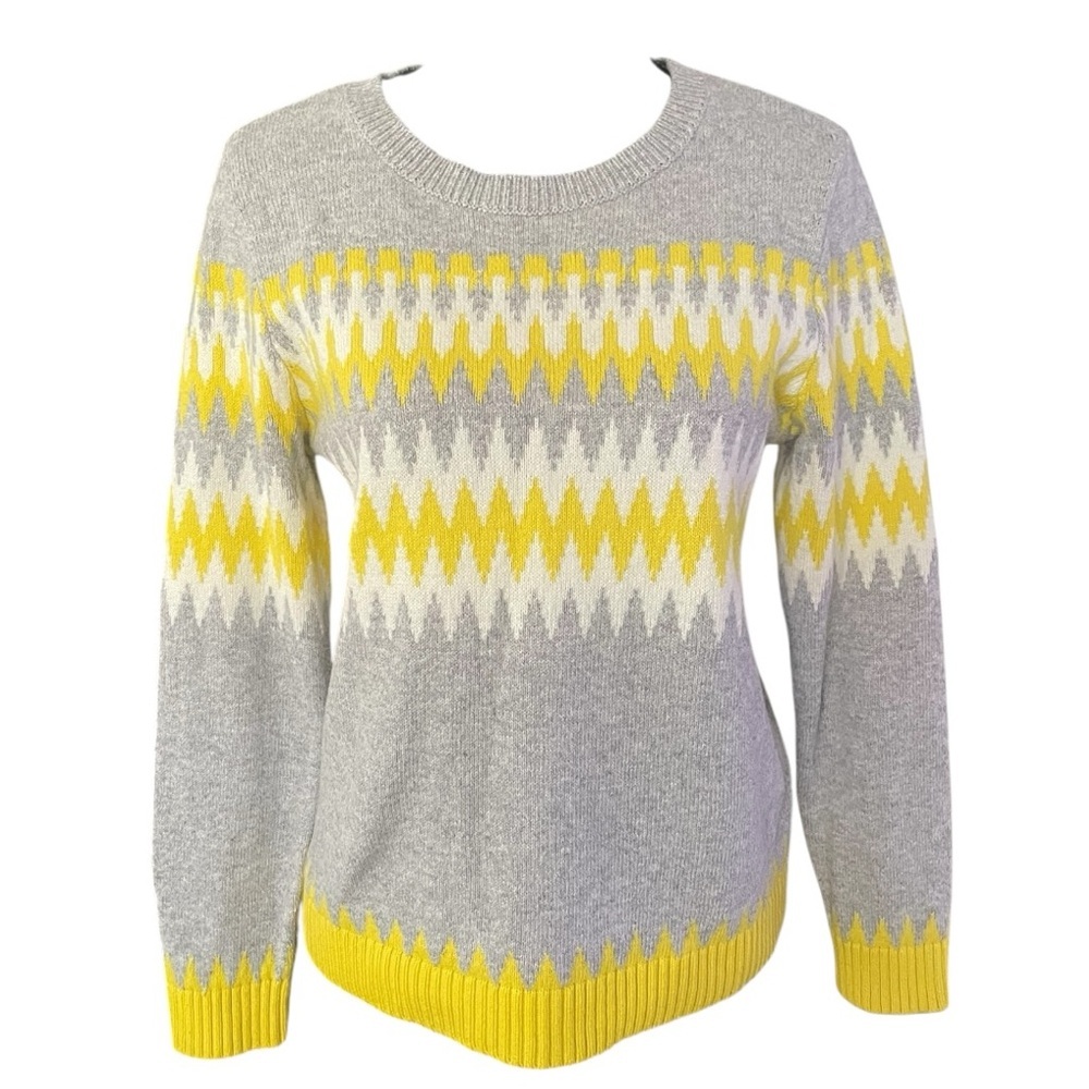 Talbots Women’s Fair Isle Sweater Pullover Crewneck cozy merino wool medium warm